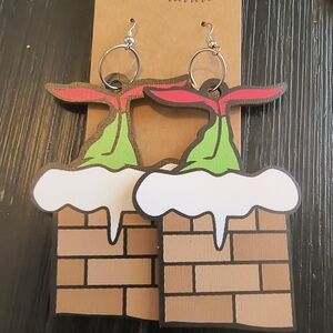 Hand Crafted Festive Earrings with Red and Green Accents